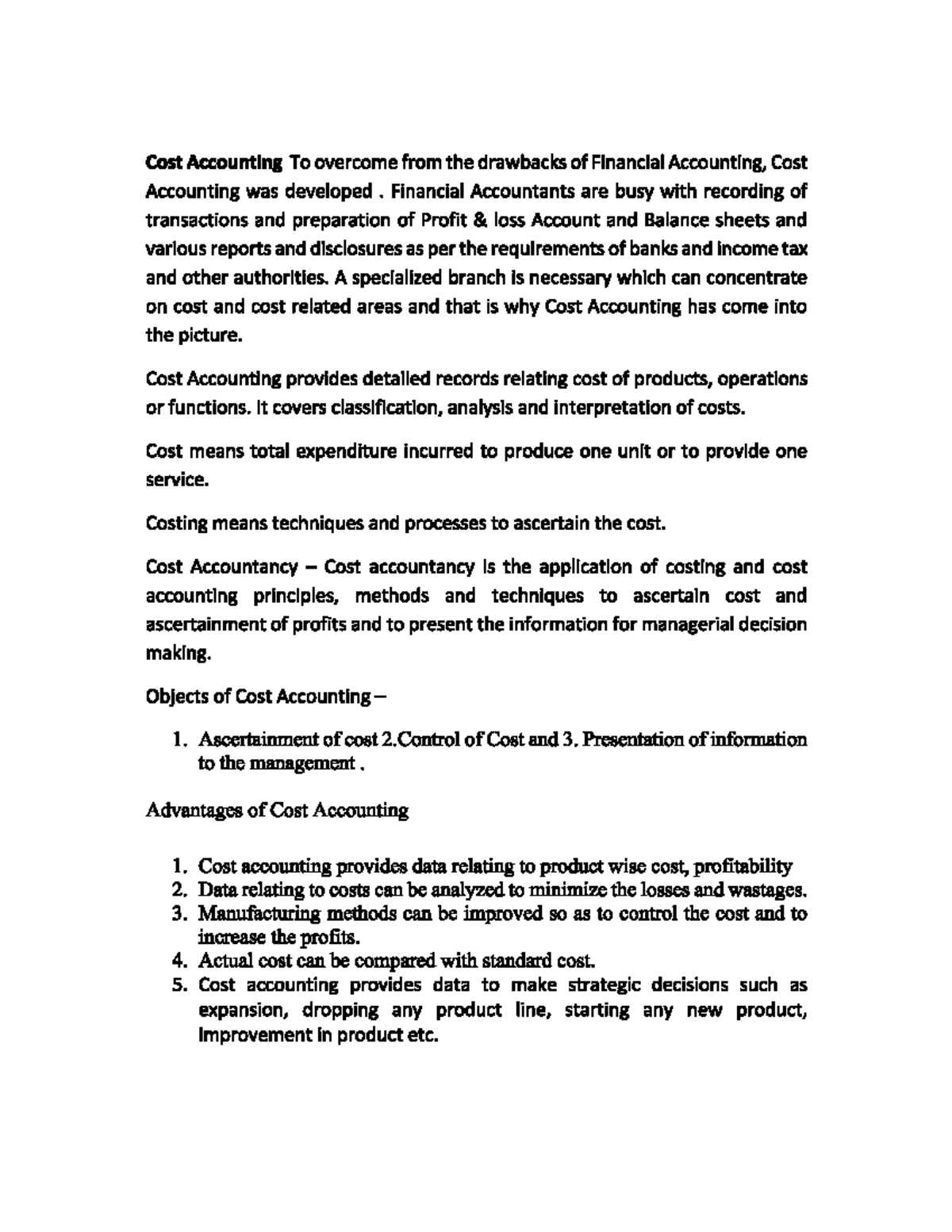 Class Notes 02 - Management Accounting - Studocu