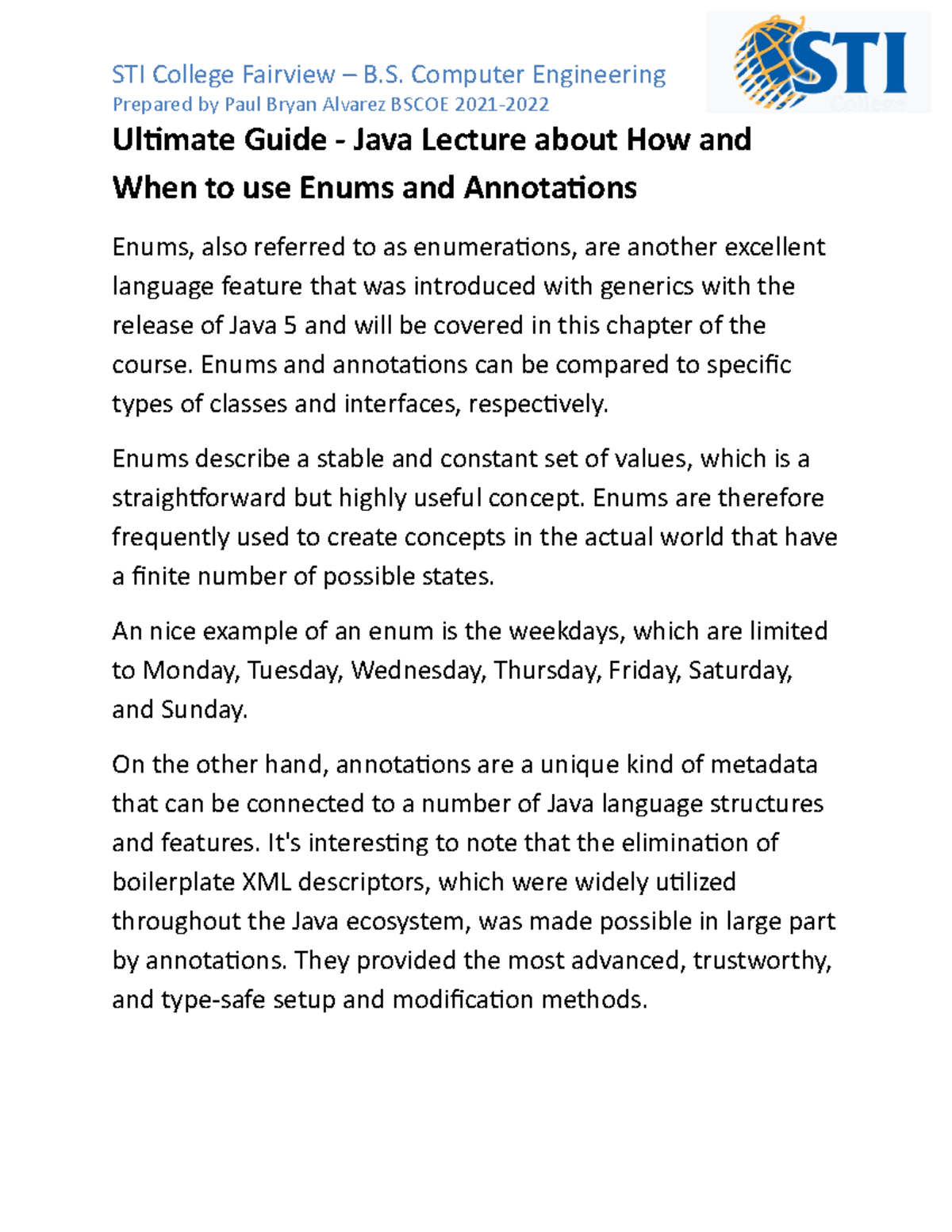 Ultimate Guide - Java Lecture about How and When to use Enums and ...