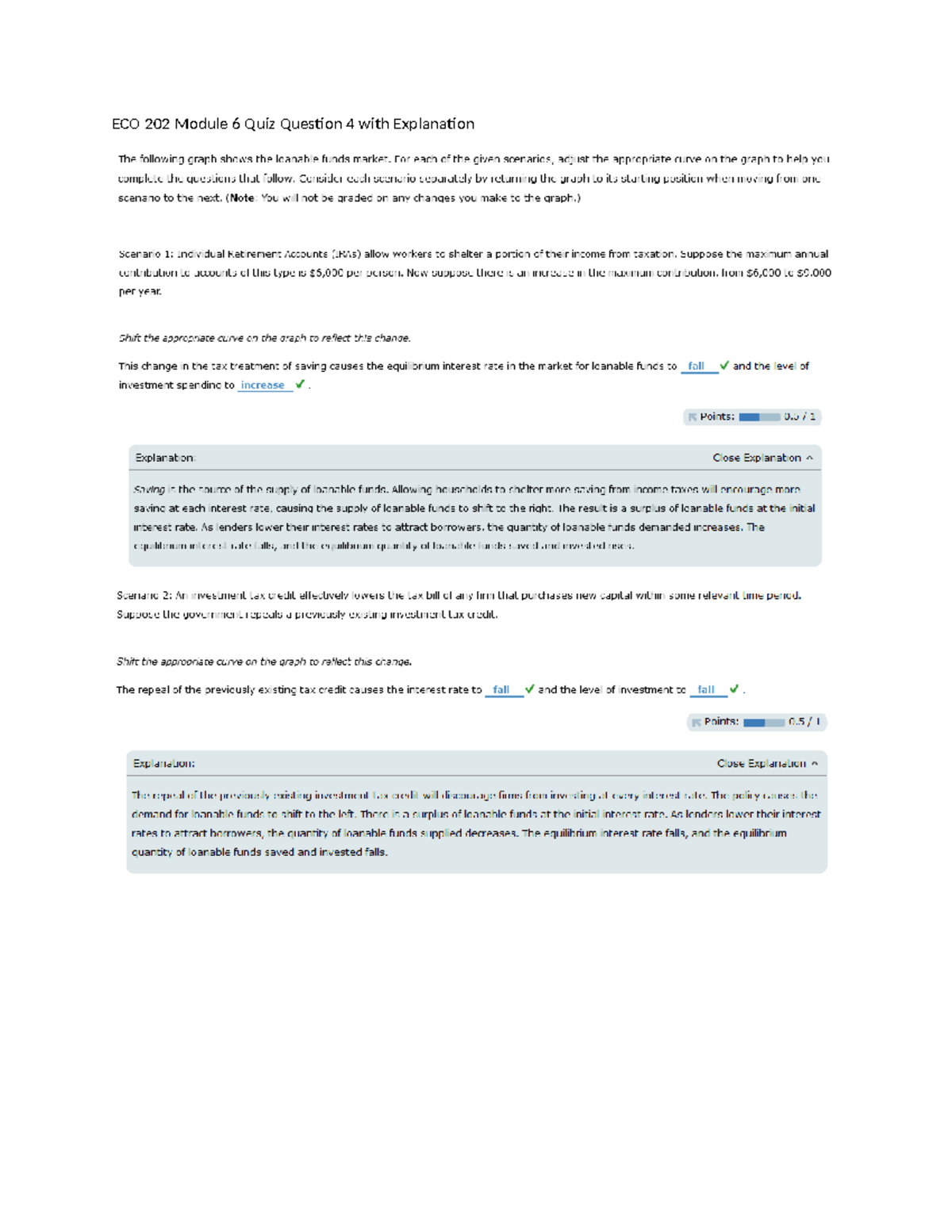 ECO 202 Module 6 Quiz Question 4 With Explanation - ECO202 - ECO 202 ...