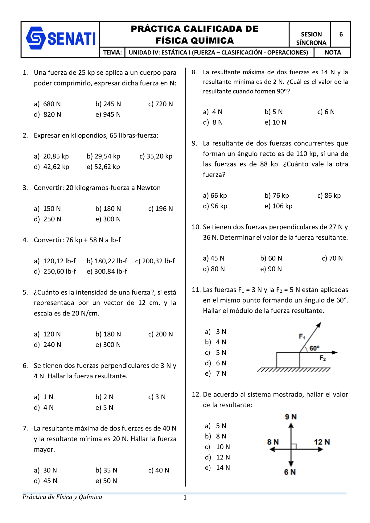 Tarea NRO 06 scsds Prctica de FÌsica y QuÌmica AcadÈmica 1 PR