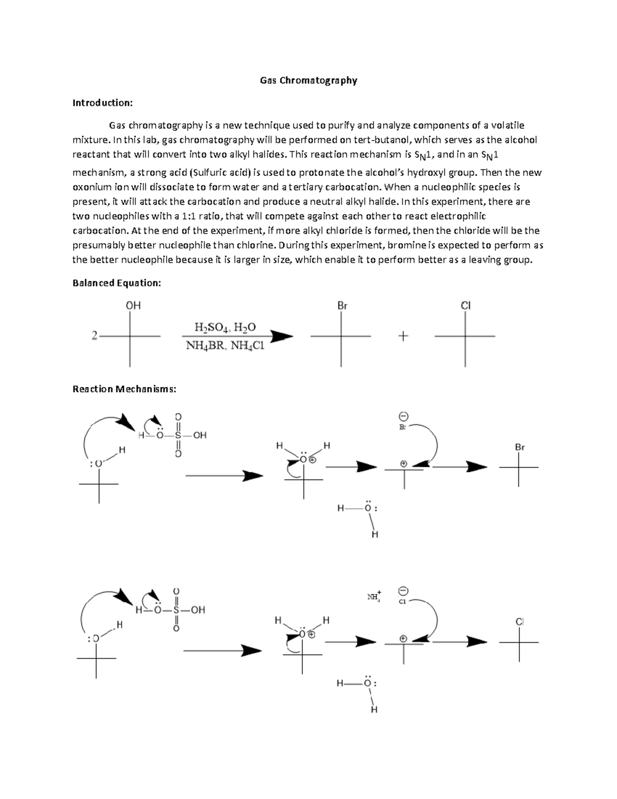Exp 9 lab Gas Chromatography Introduction Gas chromatography is a