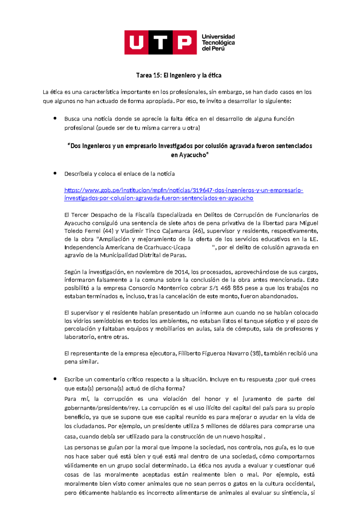 Ivu Actividad 15 Tarea 15 El Ingeniero Y La ética La ética Es Una Característica Importante 4485