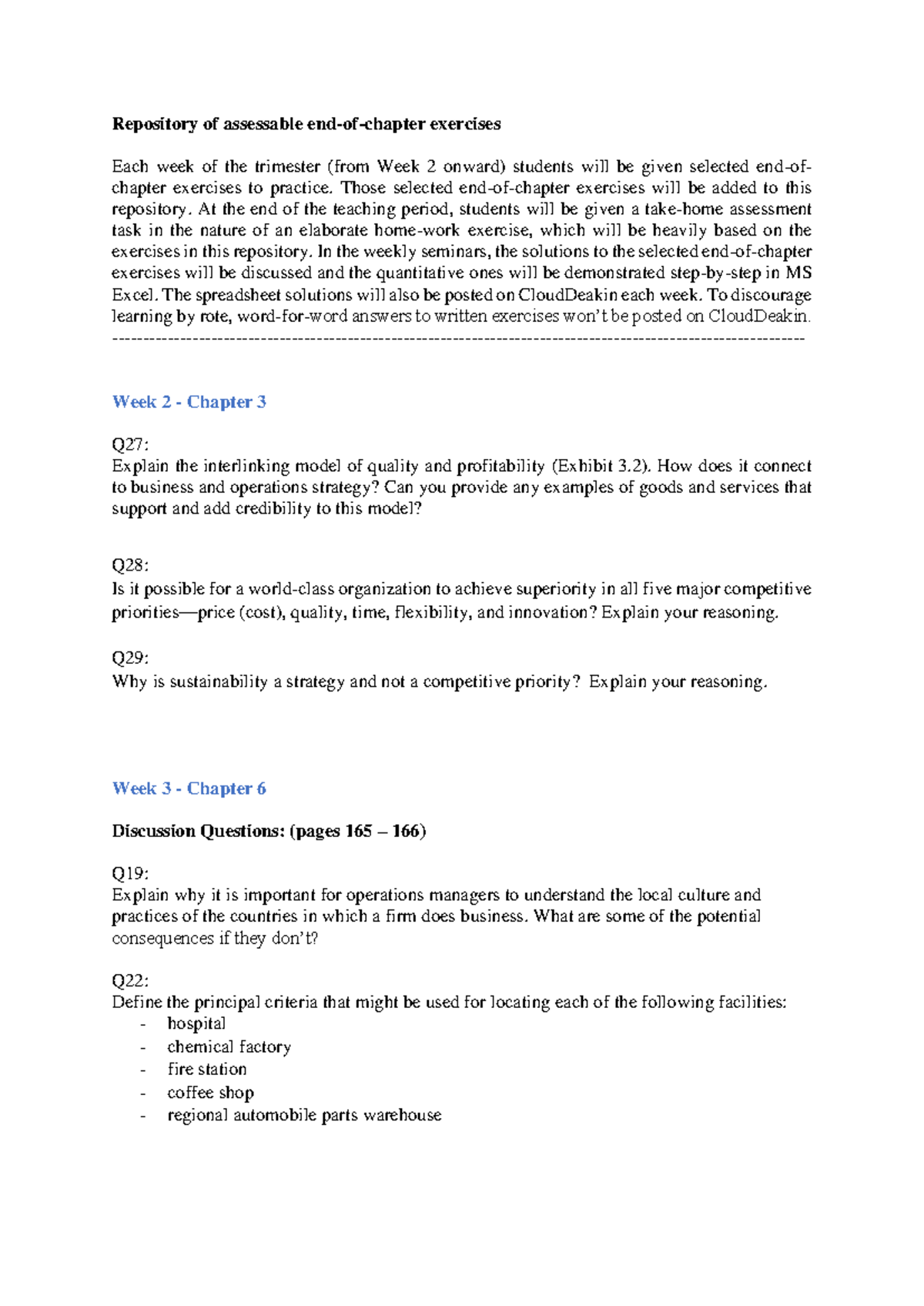 Repository of assessable weekly end-of-chapter exercises (T2 2022)1 ...