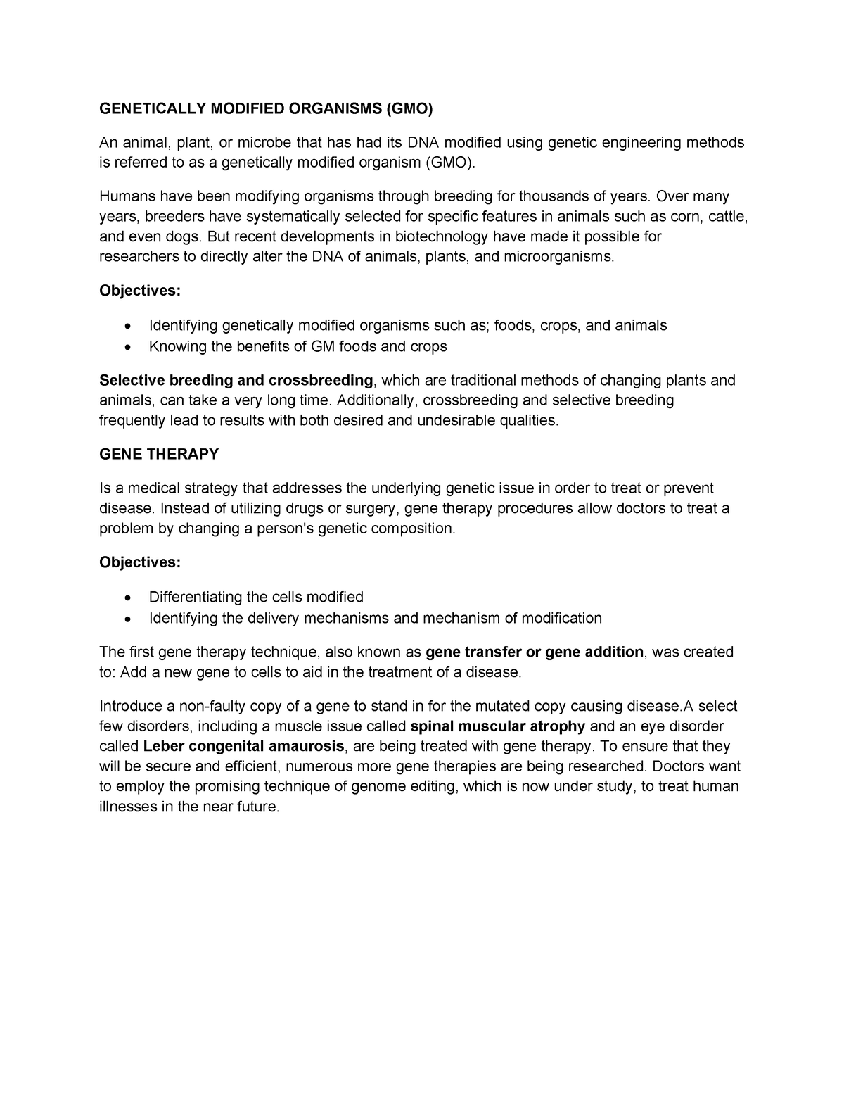 research questions on genetically modified organisms