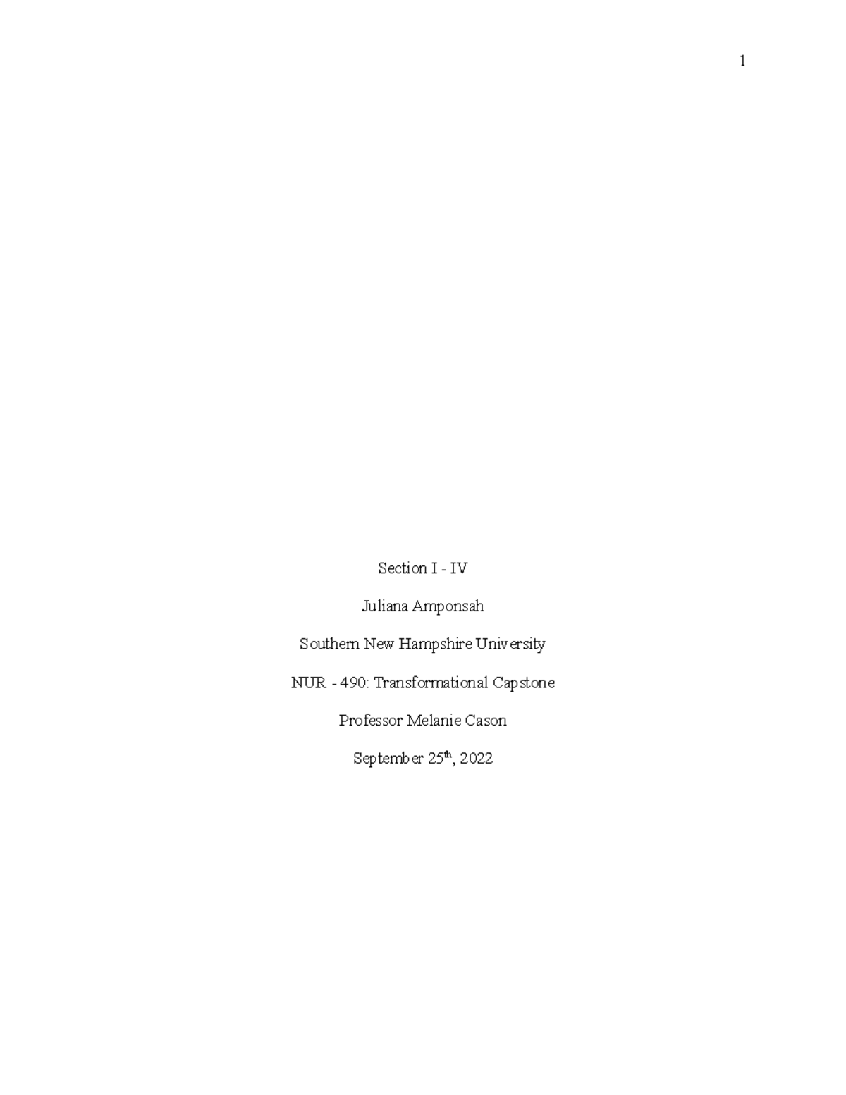 4-2 Rough Draft of Sections I–IV of the Change Proposal - Section I ...