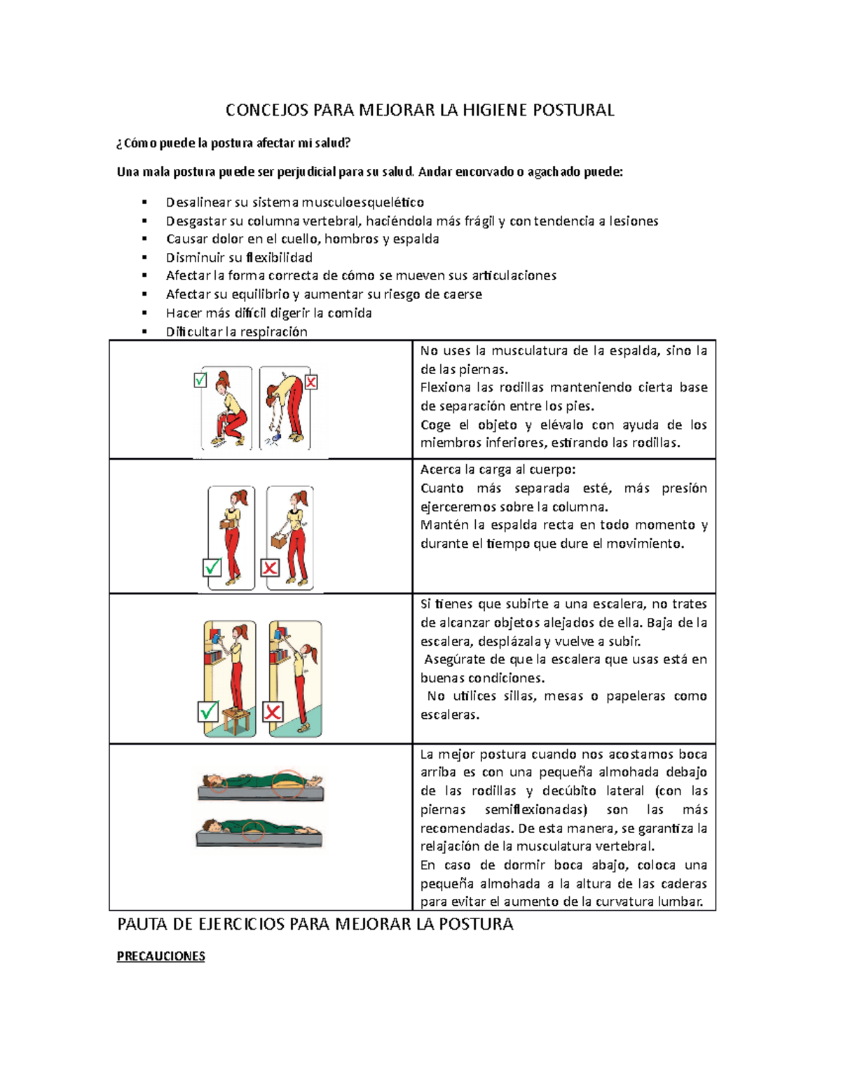 Postura - Nota: 6 - CONCEJOS PARA MEJORAR LA HIGIENE POSTURAL ¿Cómo ...