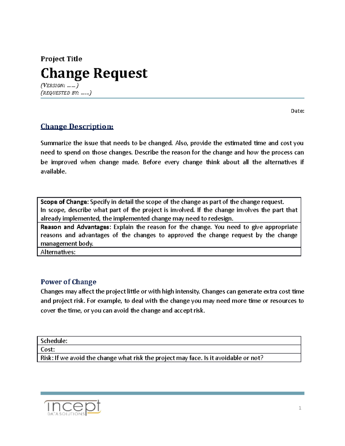 Change+Request+Template Project Title Change Request (VERSION