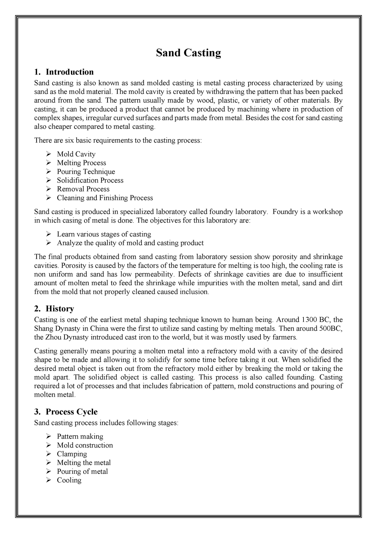 Sand Casting - The most basic manufacturing process and all the related  topics covered in this - Studocu