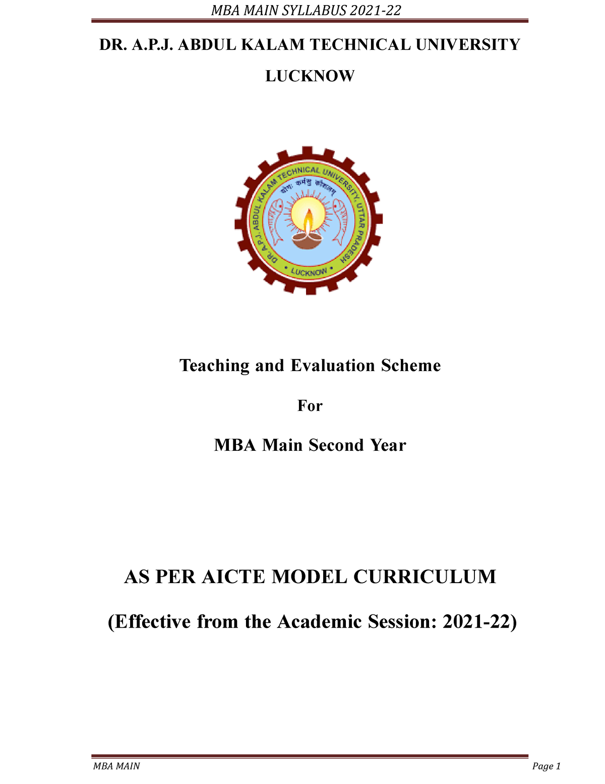 Updated MBA Common II Year Syllabus 2021-22 -word - MBA MAIN SYLLABUS ...