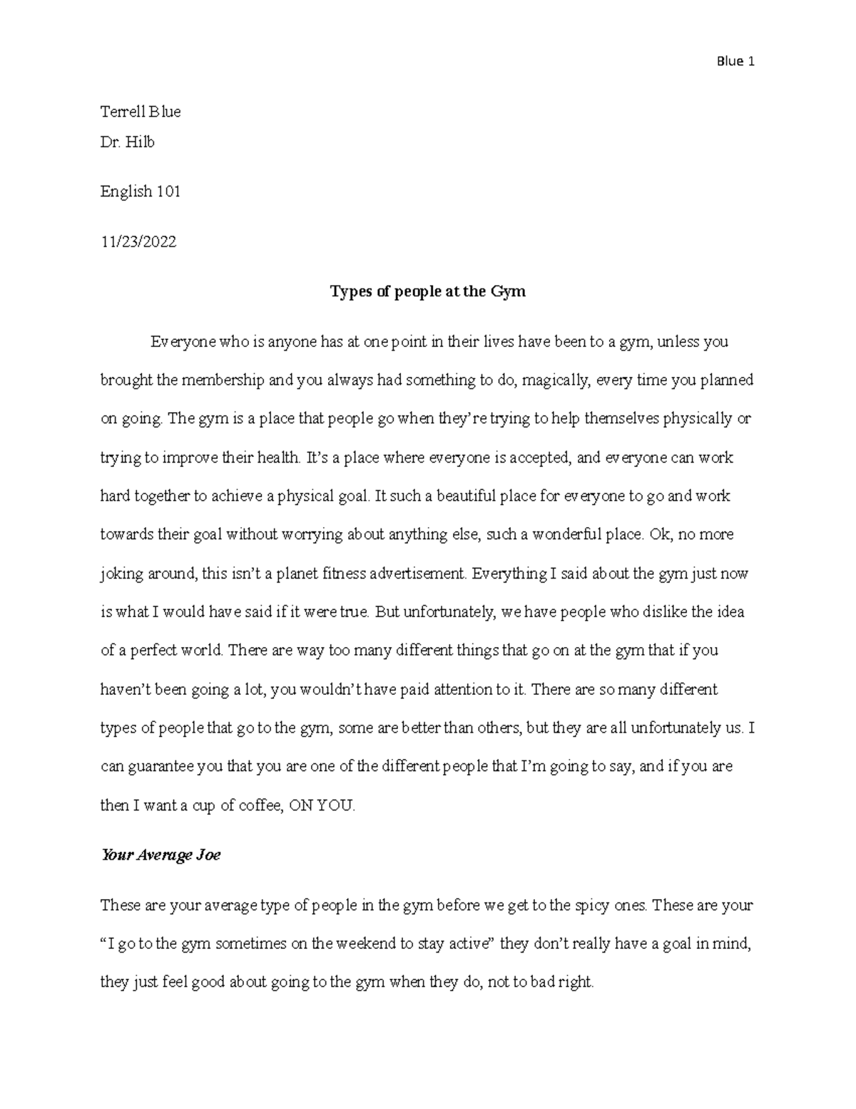 comedy essay in english