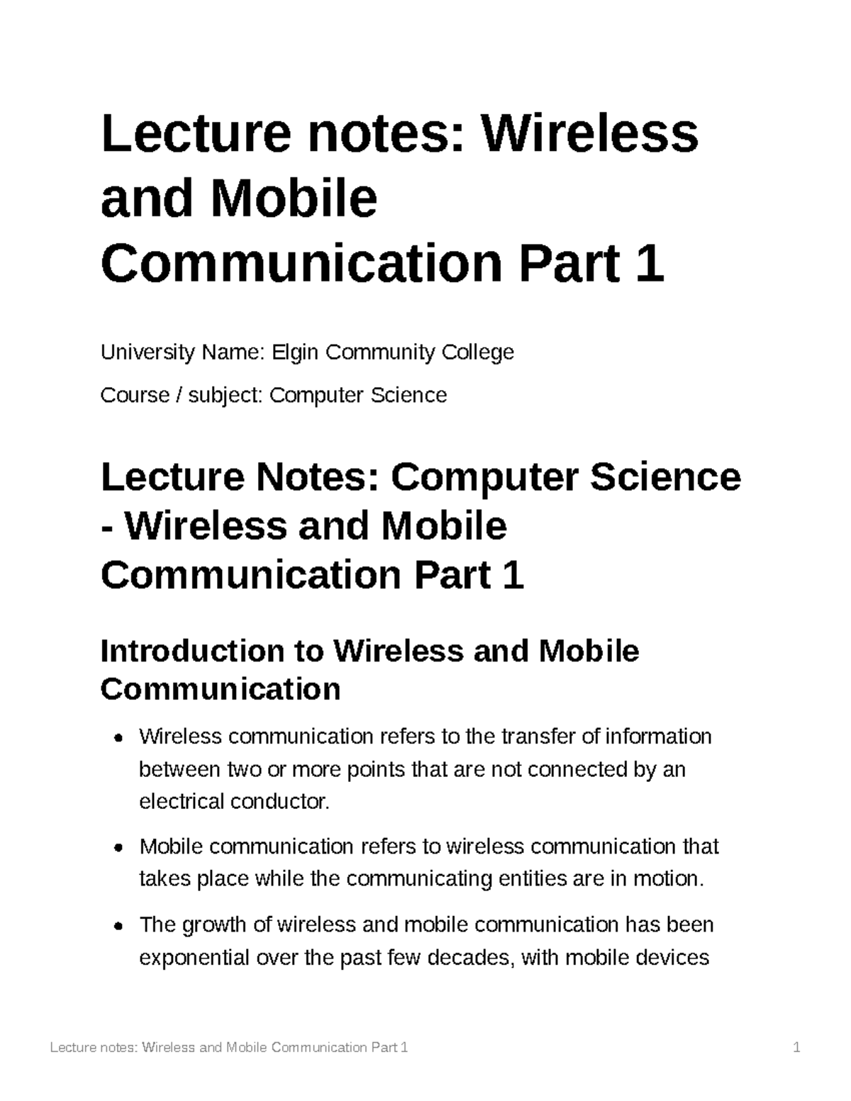 Lecture Notes Wireless And Mobile Communication Part 1 - Lecture Notes ...