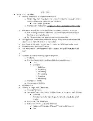 Normal speech development - SLPA 251 - Studocu