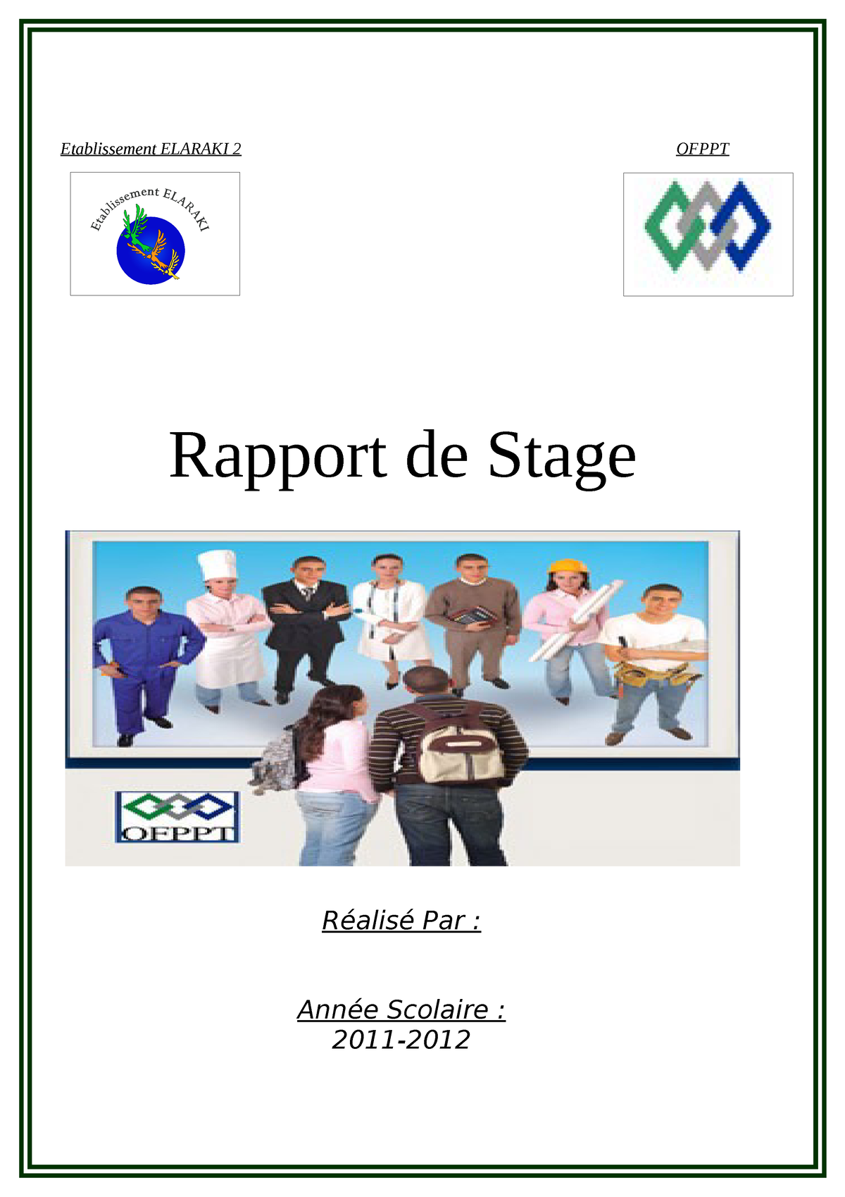 rapport de stage exemple ofppt agroalimentaire  Etablissement ELARAKI