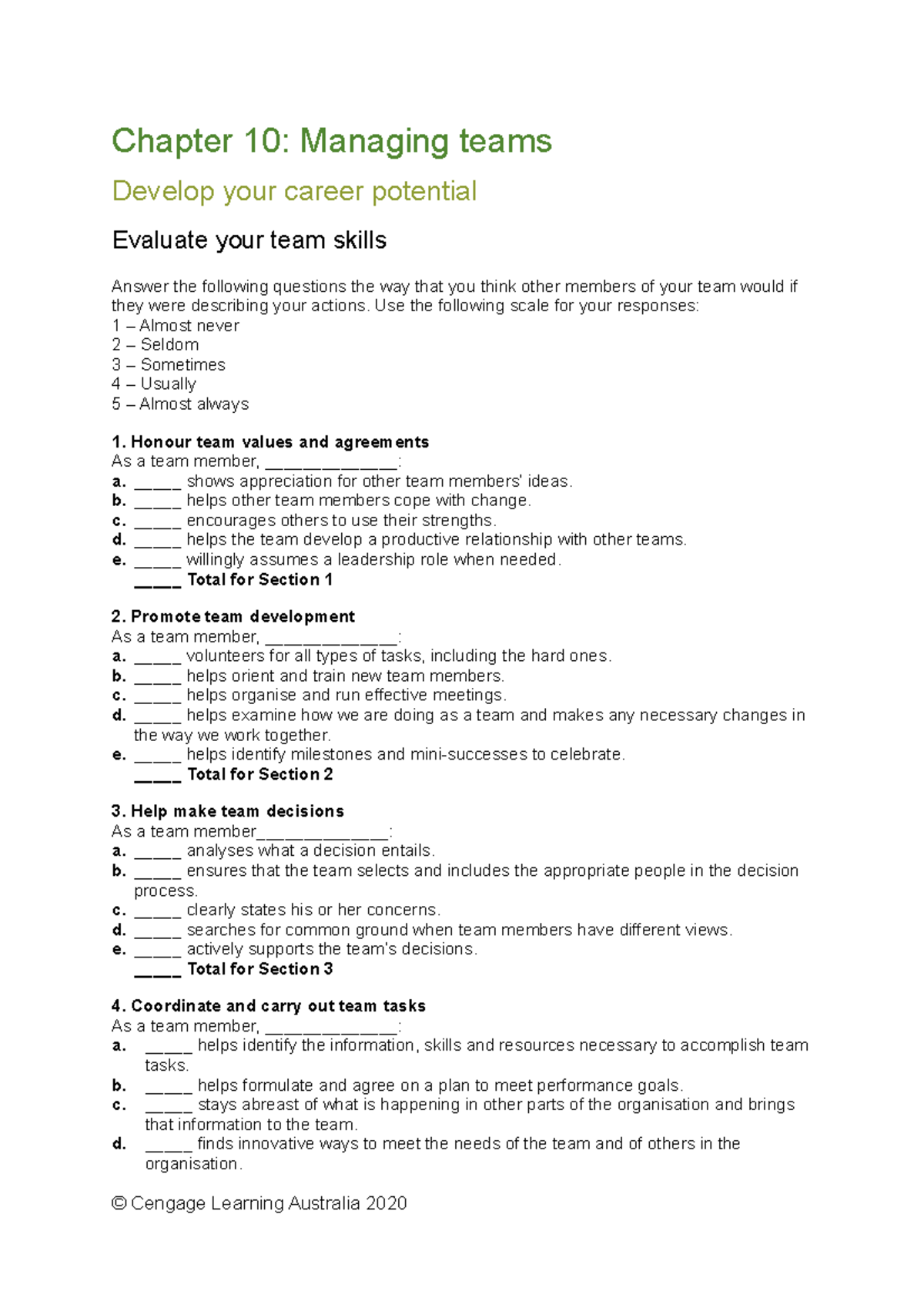 MGT WEEK 2 - notes - Chapter 10: Managing teams Develop your career ...