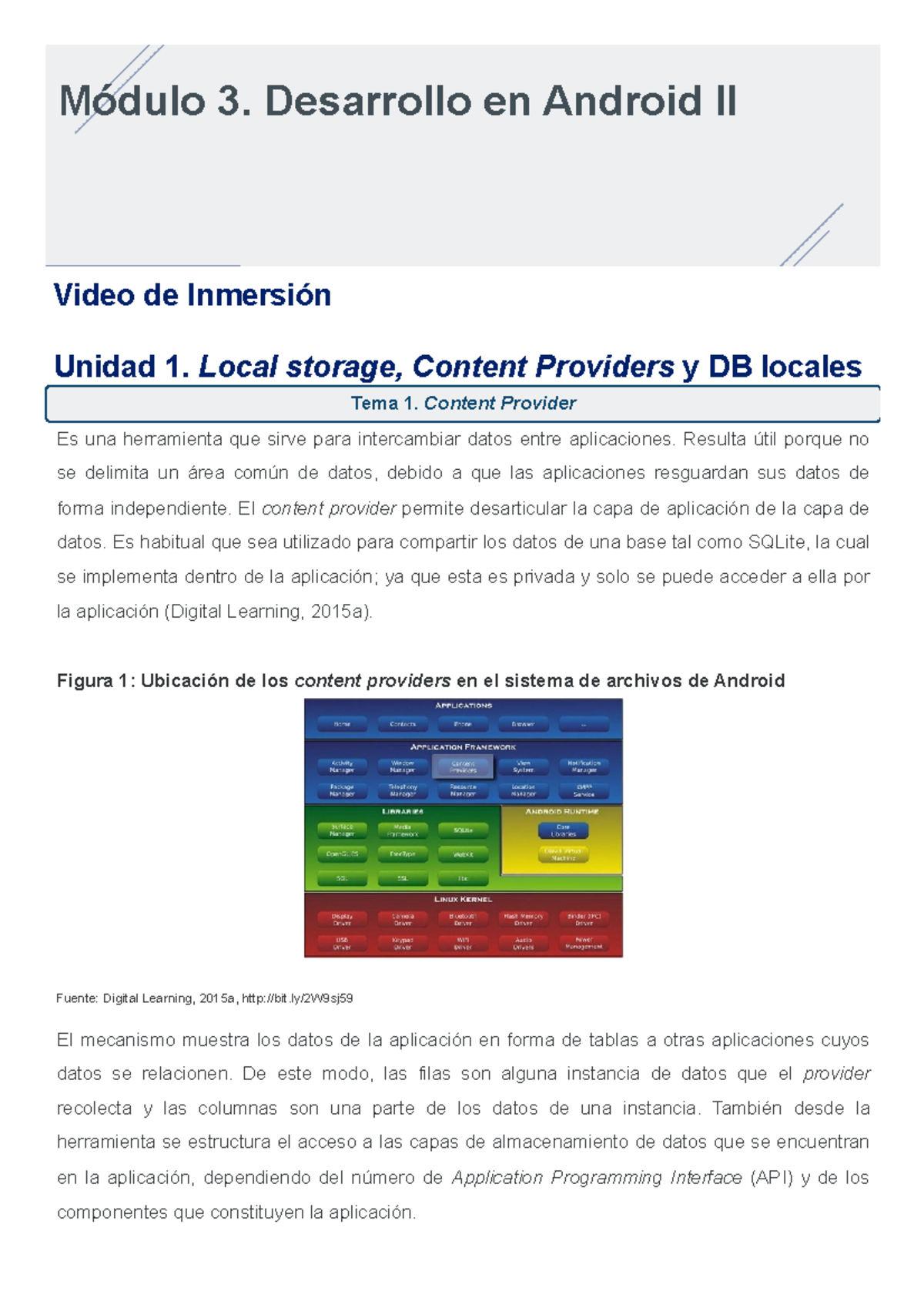 modulo3 programacion mobile - Módulo 3. Desarrollo en Android II Video ...