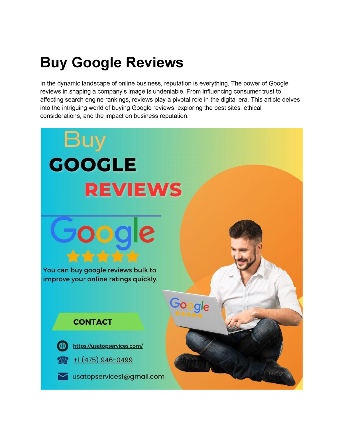 Buy Google Reviews - The power of Google reviews in shaping a company's ...