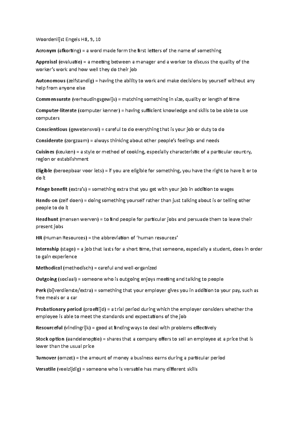 Woordenlijst Engels Fork out (opdokken) to spend a lot of money