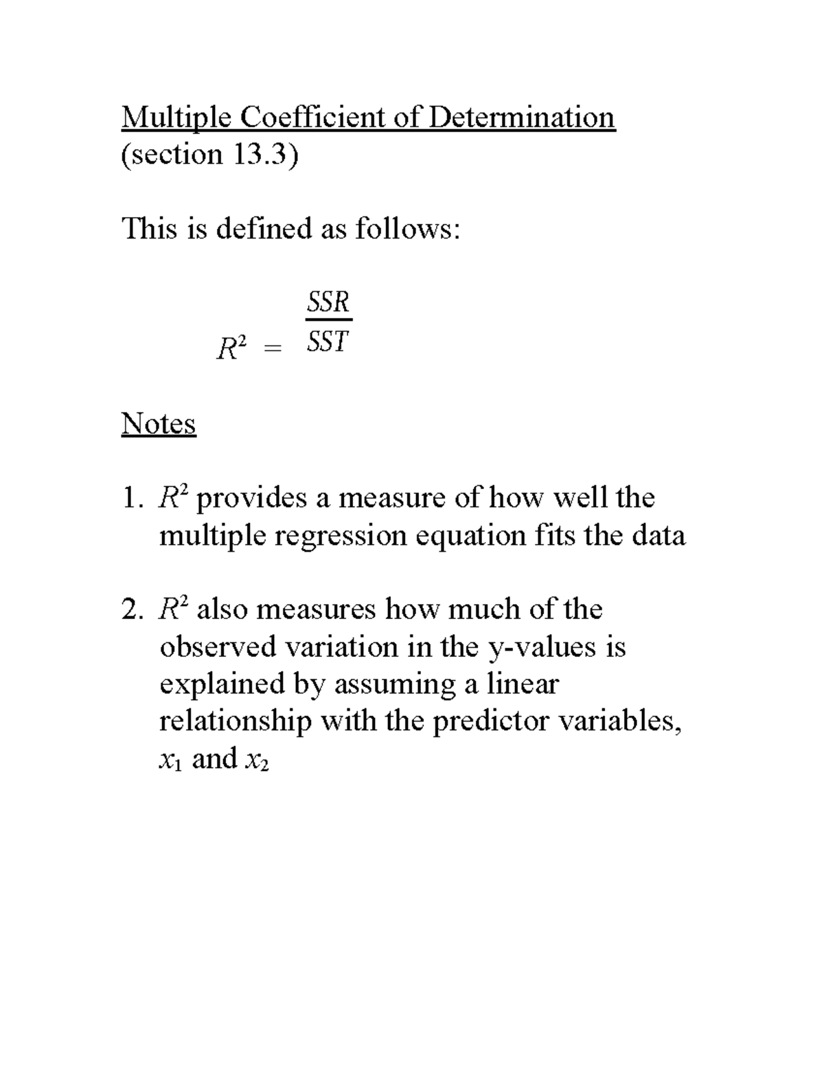 Chapter 13+part+2 - Multiple Coefficient of Determination (section 13 ...