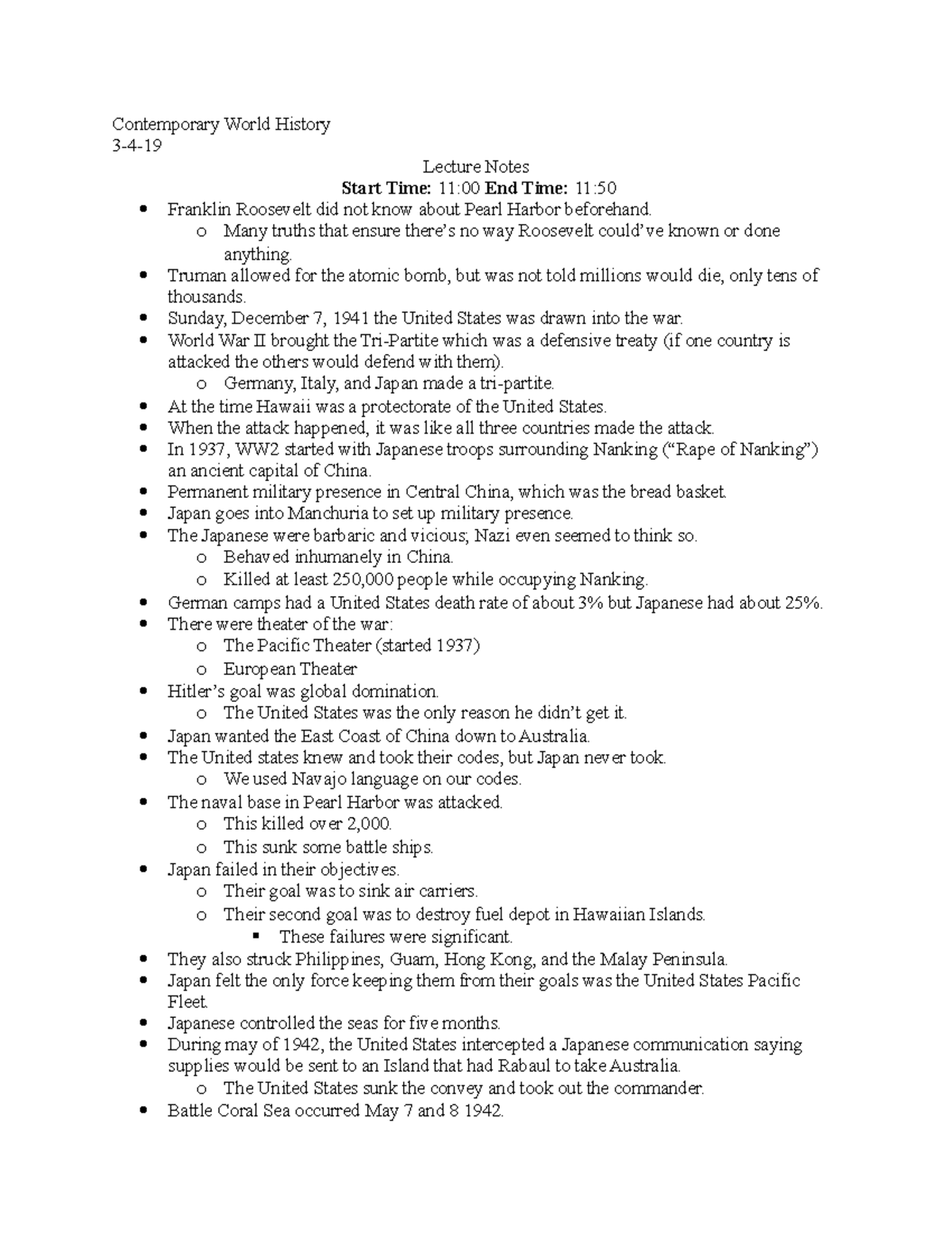 Contemporary World History 3-4-19 - Contemporary World History 3-4 ...