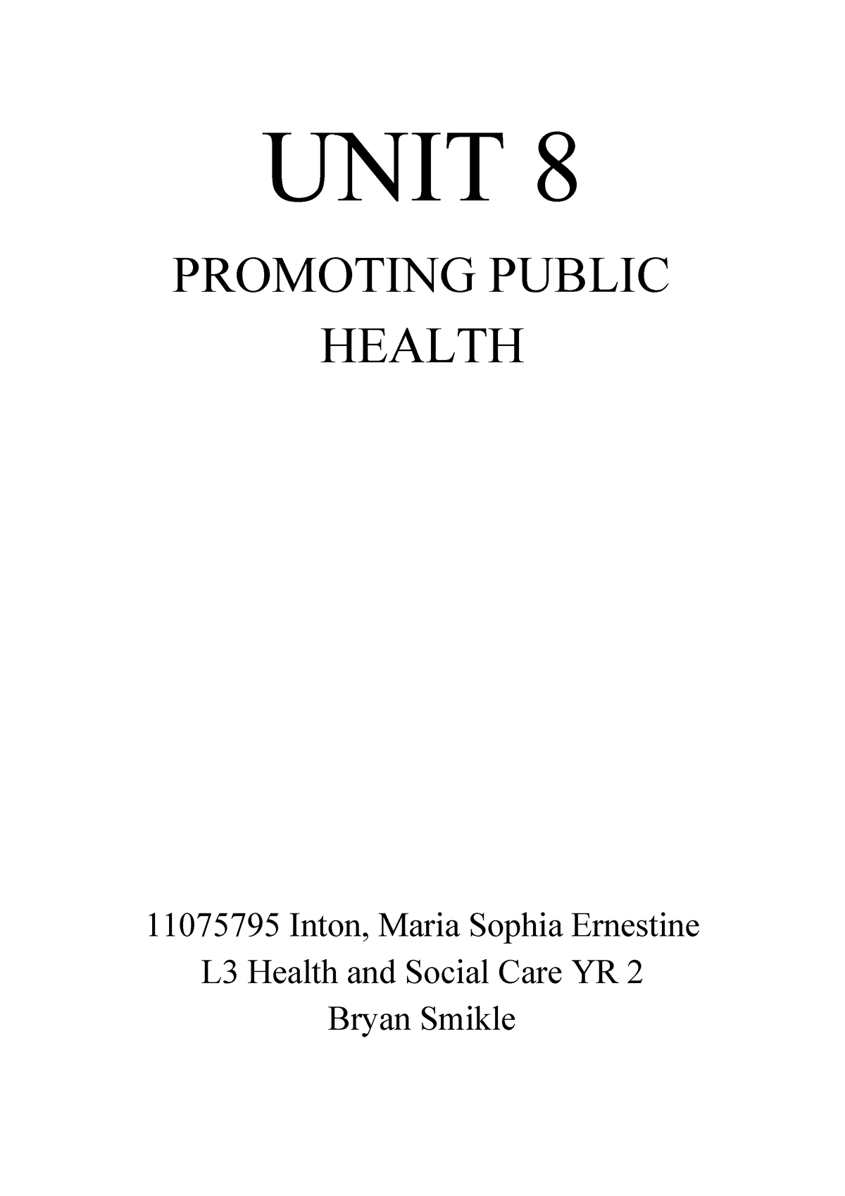 unit 8 promoting public health assignment 1 p1