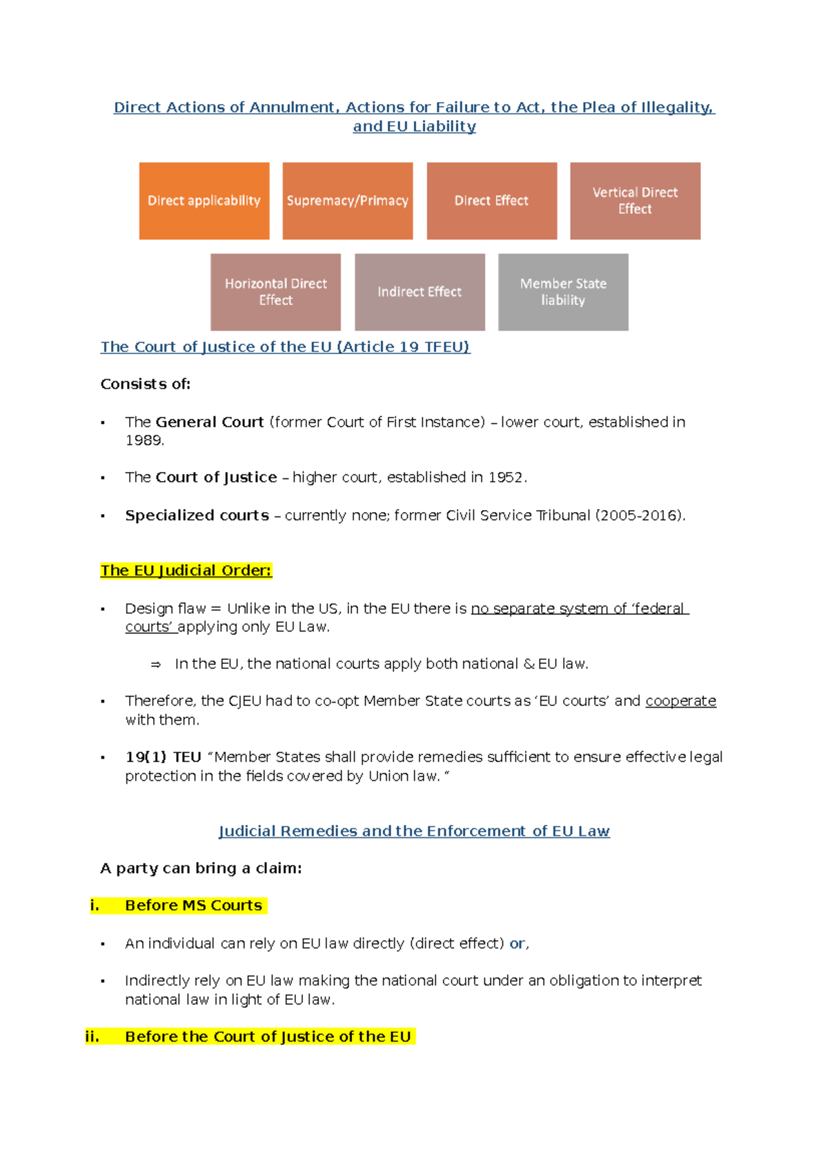 Direct Actions of Annulment - The Court of Justice – higher court ...