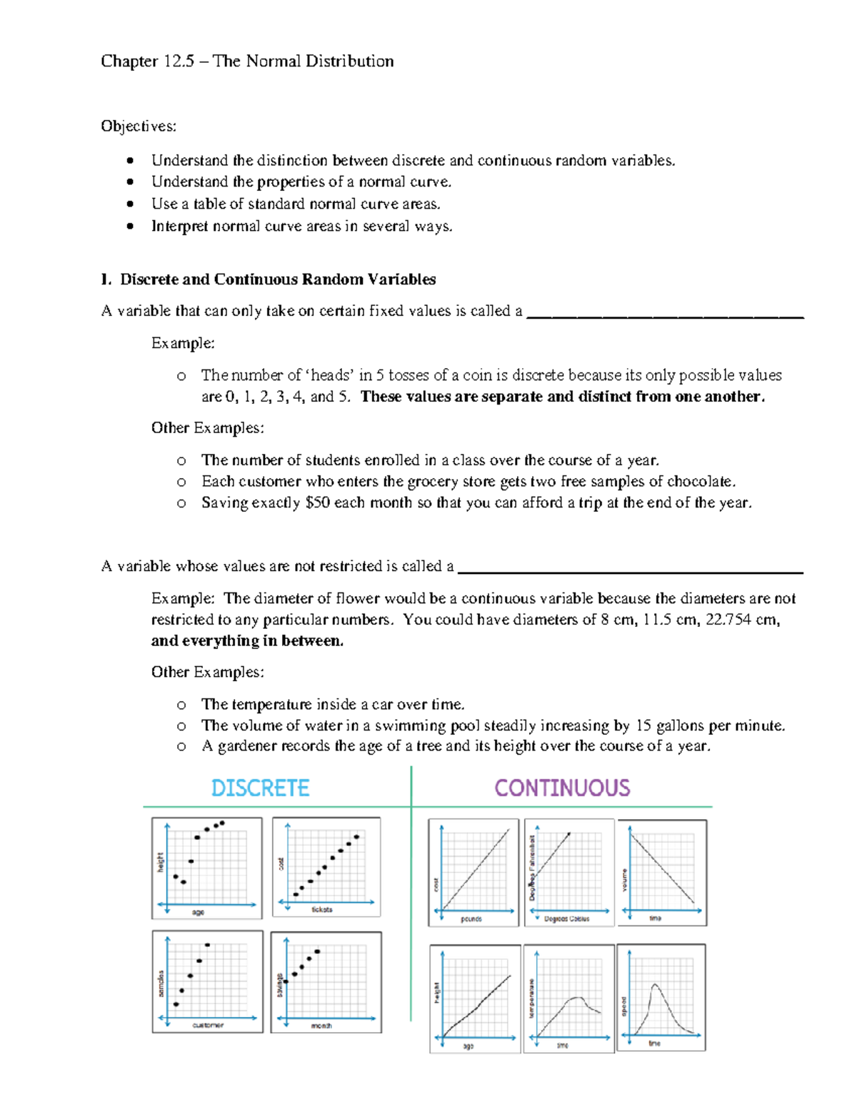 12.5 - The Normal Distribution - Chapter 12 – The Normal Distribution ...