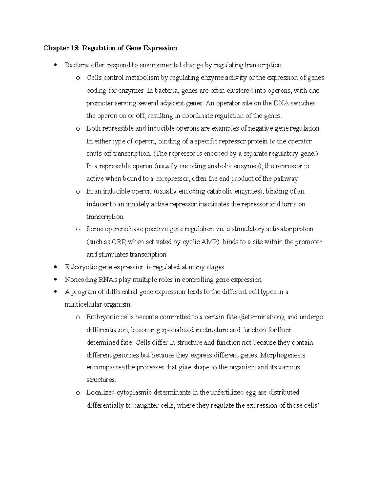 Biology Chapter 18 - Chapter 18: Regulation Of Gene Expression Bacteria ...