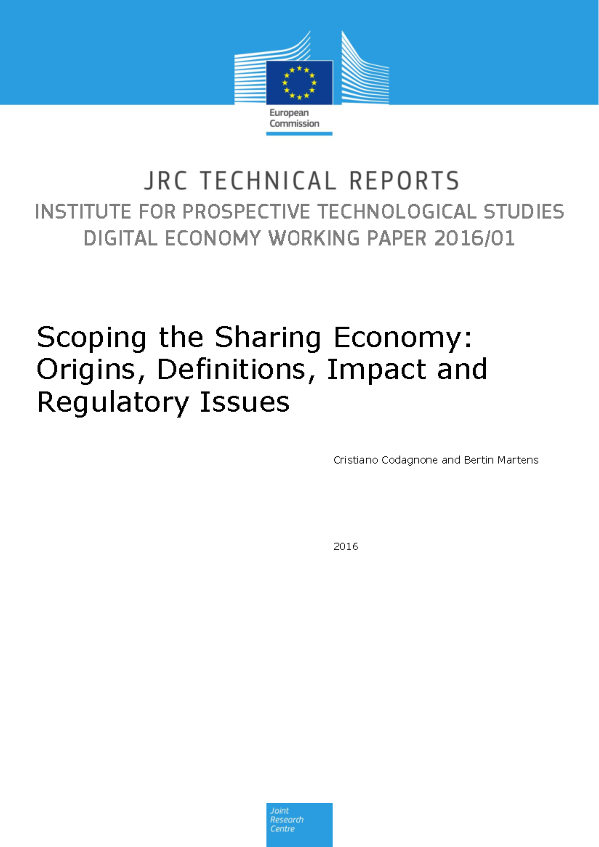 1. Sharing Economy - INSTITUTE FOR PROSPECTIVE TECHNOLOGICAL STUDIES ...