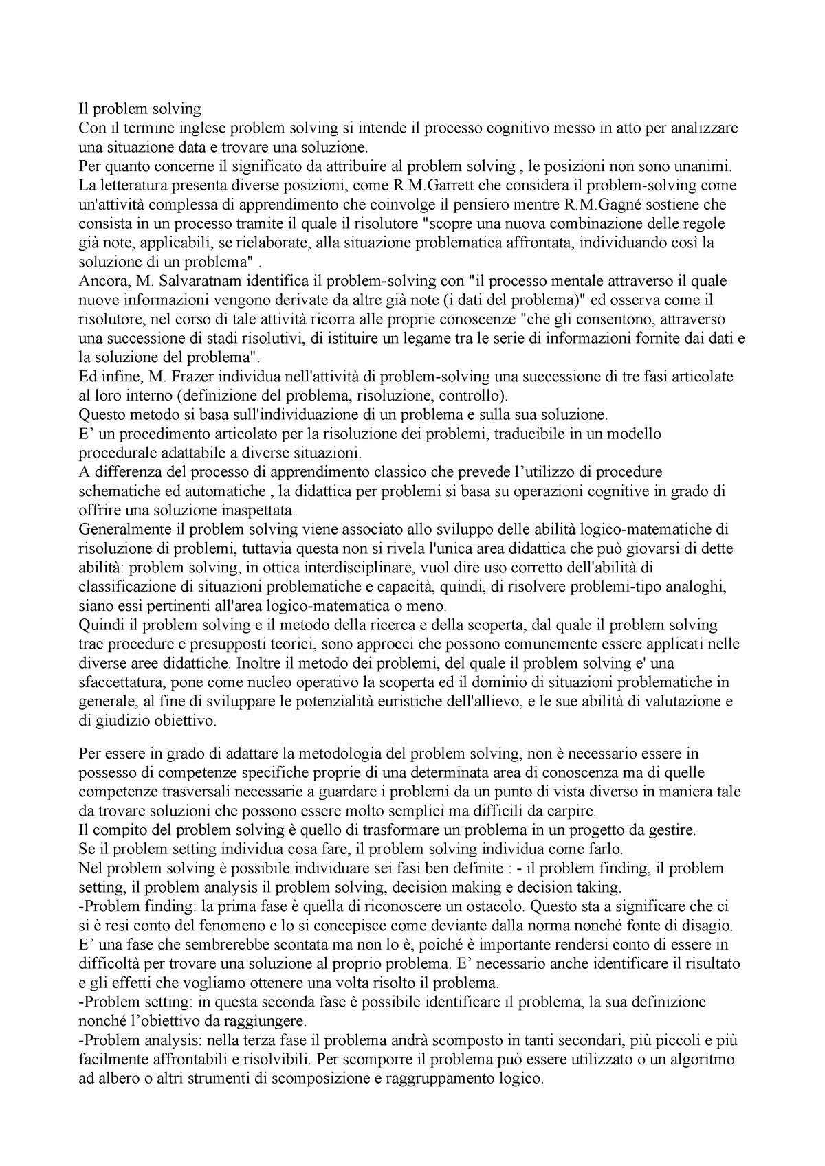 problem solving pdf italiano