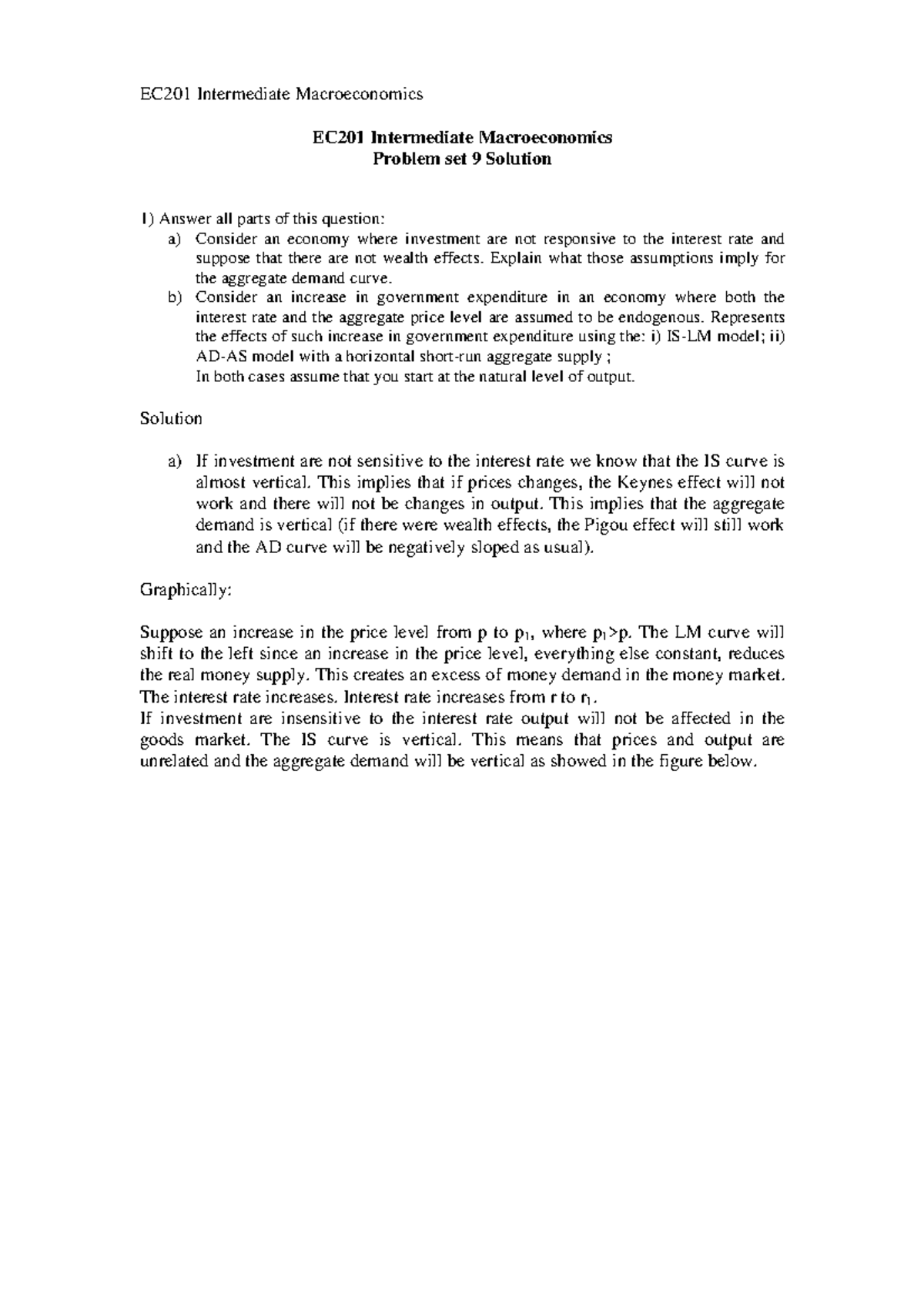 EC201 lecture notes Class 9 solution - EC201 Intermediate ...