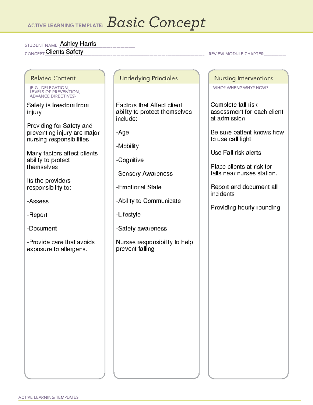 A Harris Focus Reveiw 6 - a and p fr - ACTIVE LEARNING TEMPLATES Basic ...