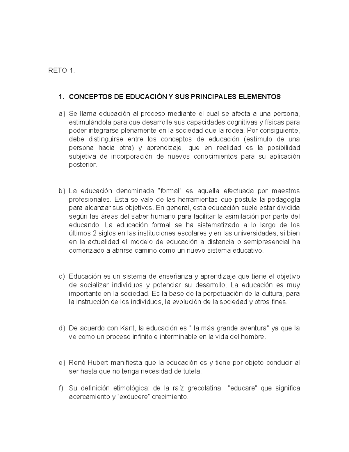 RETO 1 Conceptos DE Educación Filosofia de la educacion v2 UVEG