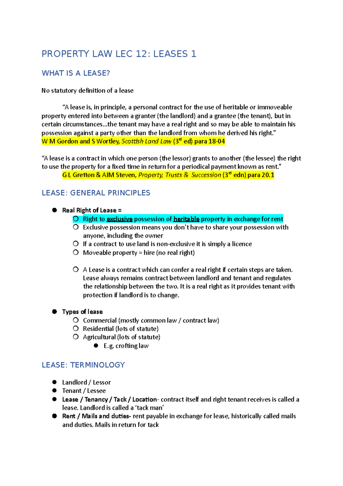 leases-1-notes-property-law-property-law-lec-12-leases-1-what-is-a