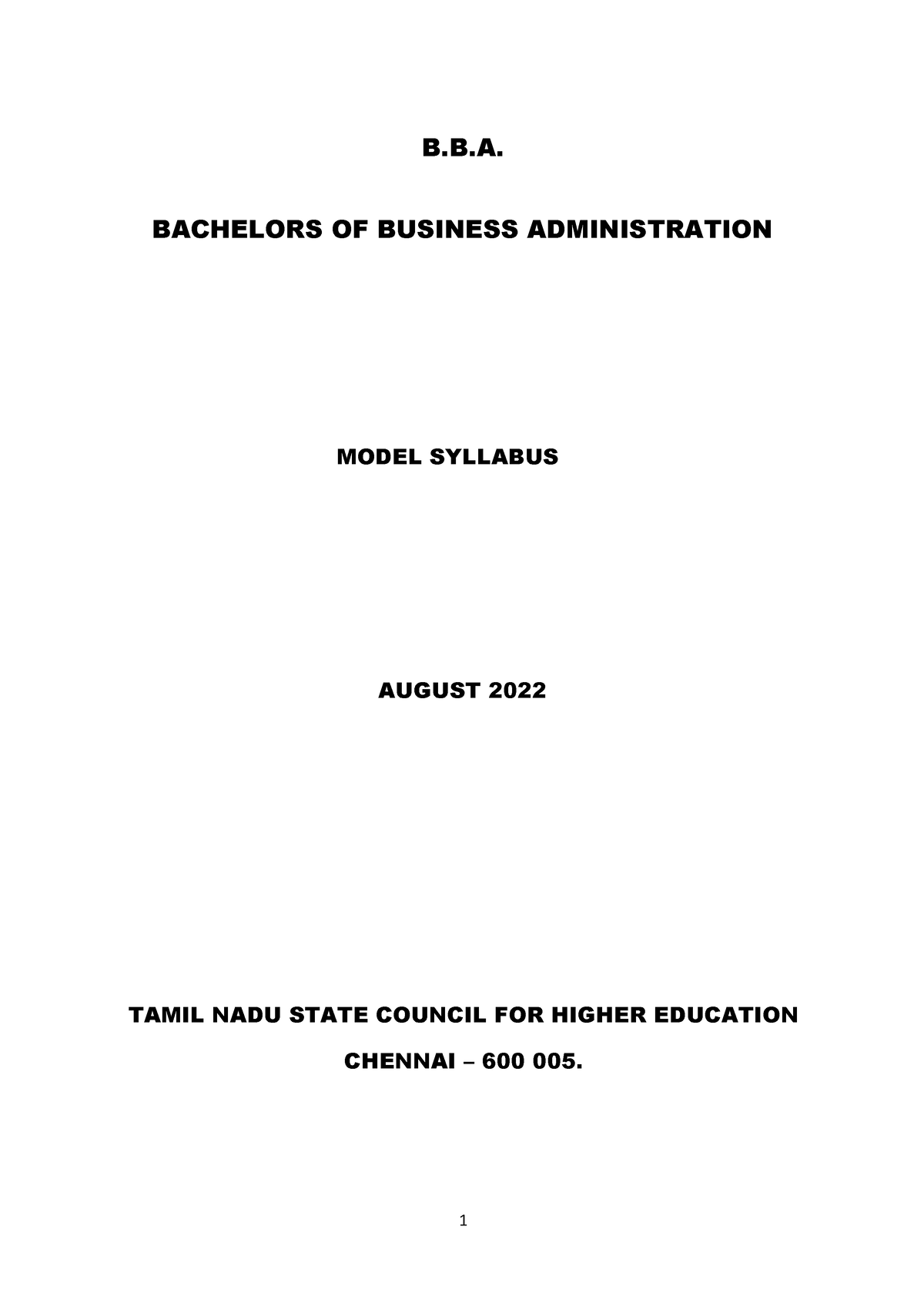 10. BBA - B.B. BACHELORS OF BUSINESS ADMINISTRATION MODEL SYLLABUS ...