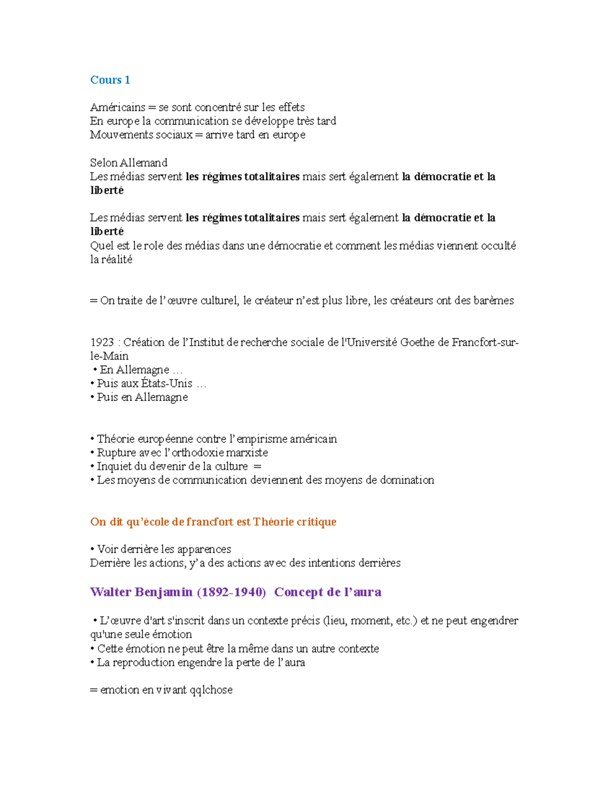 Doc etude final Yves théoret Cours 1 Américains = se sont concentré