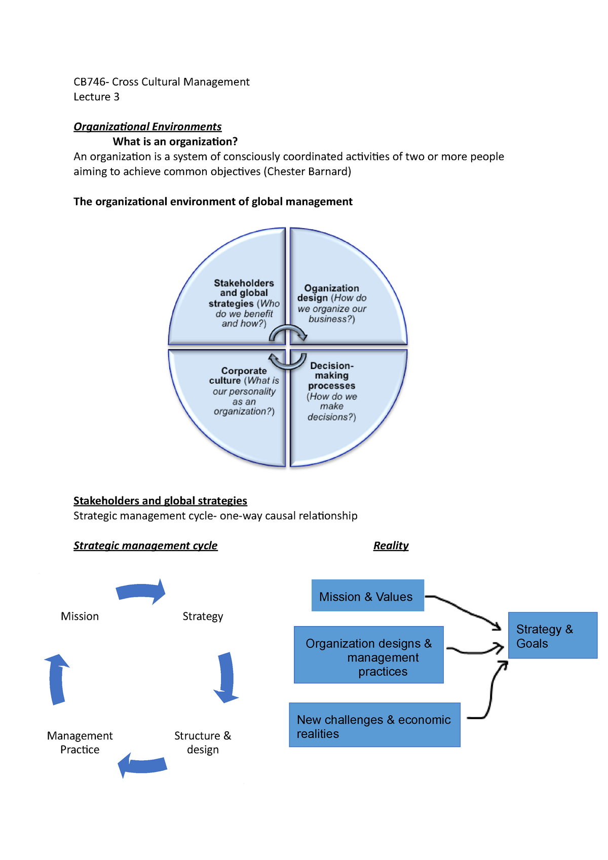 Cross Cultural Management Lecture 3 - Strategy Structure & Design ...