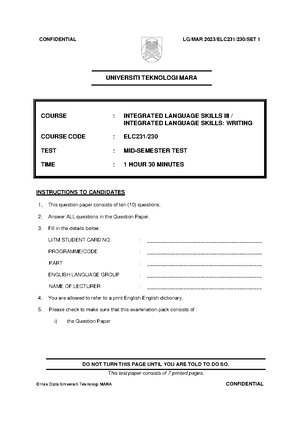 LCC113 assesment answer - COURSE : ENGLISH FOR COMMUNICATIVE COMPETENCE ...