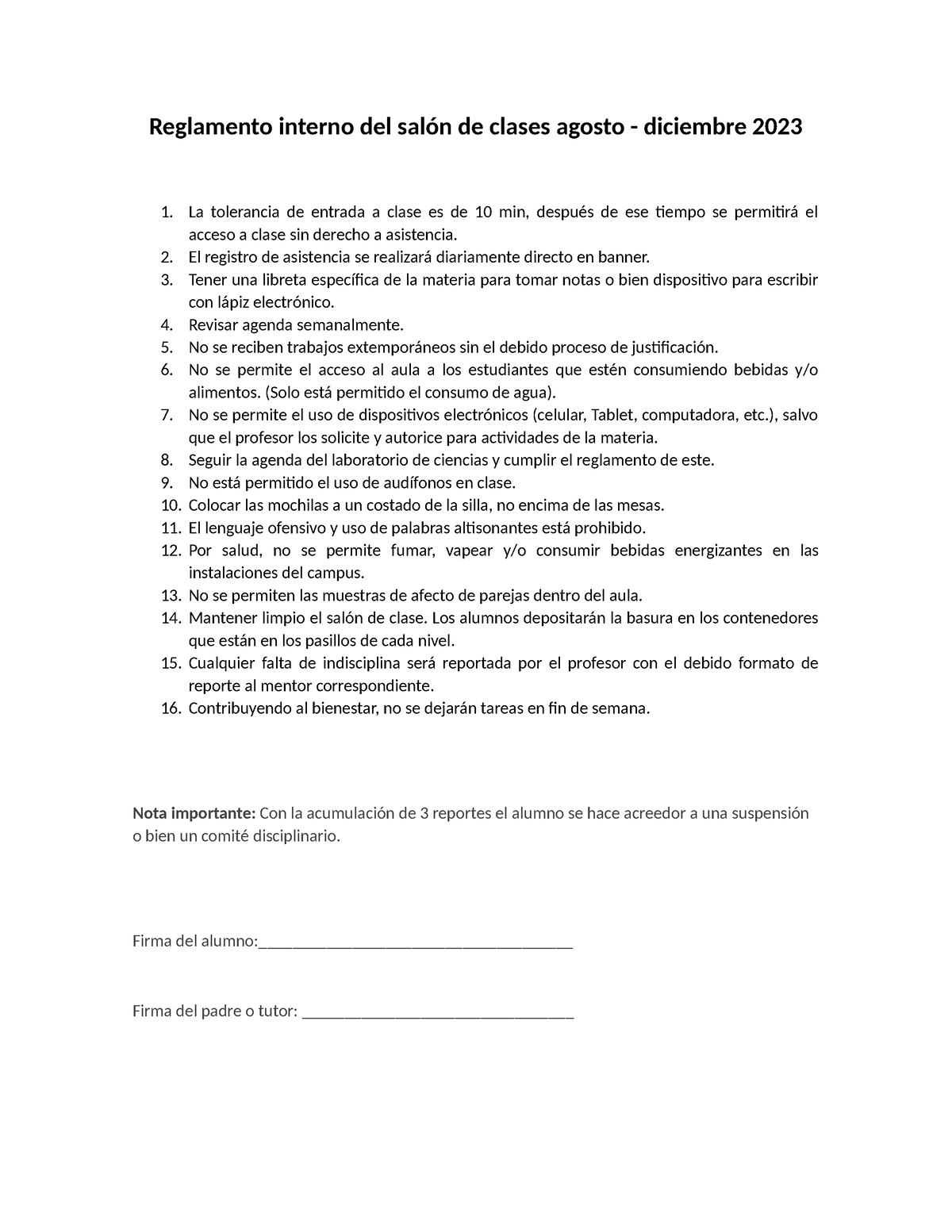 Reglamento+interno+del+sal%C3%B3n+de+clases - Reglamento Interno Del ...