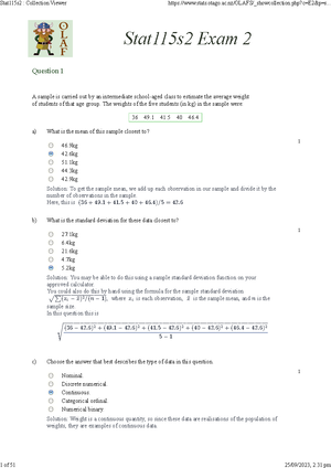 STAT115 2023 Practice Test With Answers - Introduction to Biostatistics ...