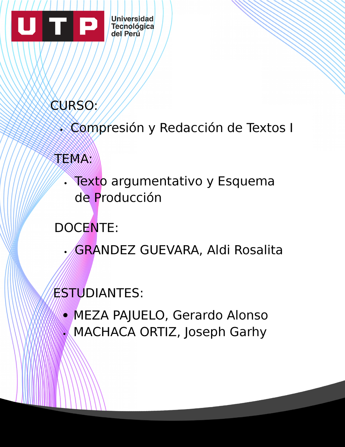 TA1 - Texto Argumentativo Final - ESTUDIANTES: MEZA PAJUELO, Gerardo ...