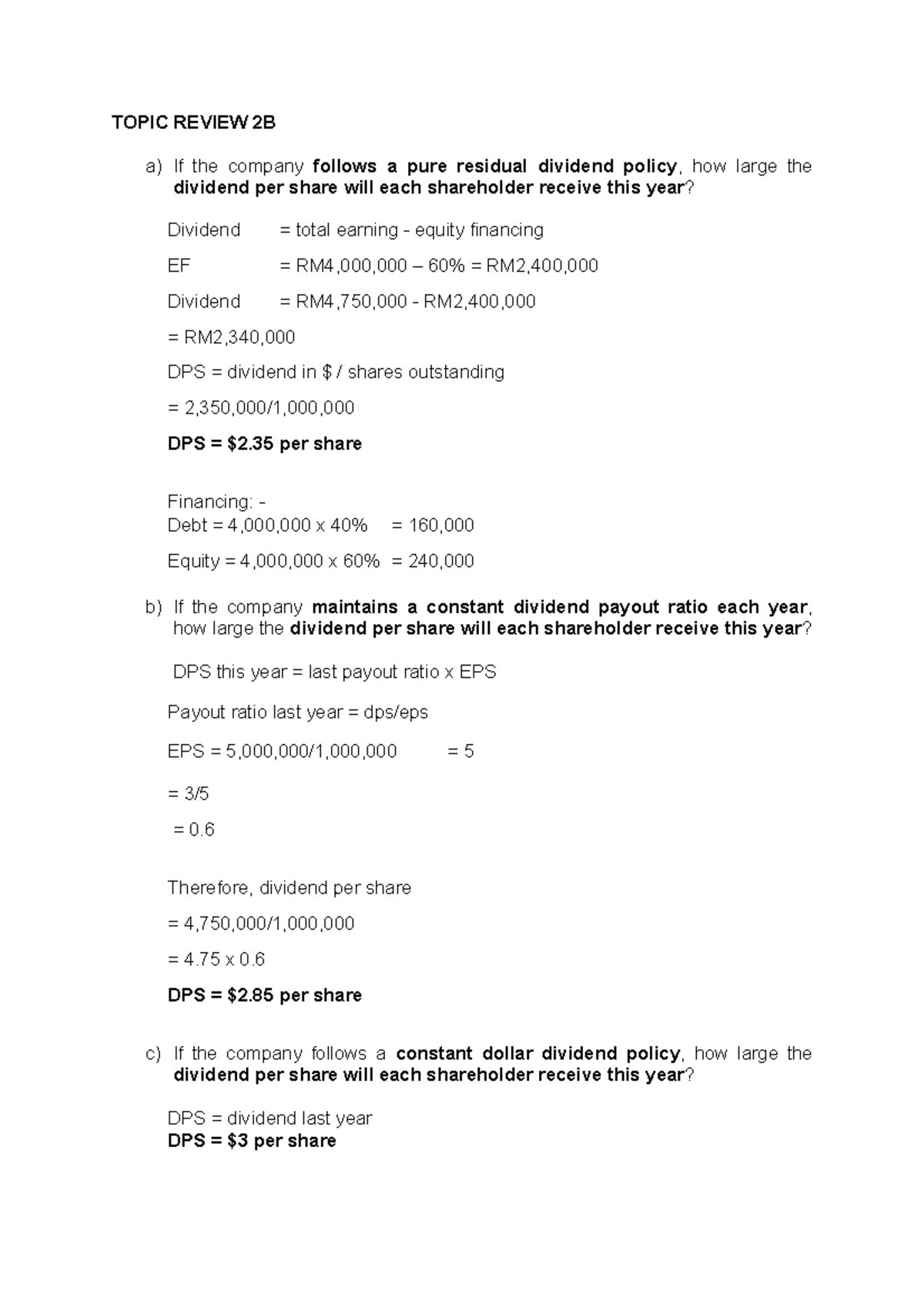 I am sharing ' Topic Review 2B' with you - TOPIC REVIEW 2B a) If the ...