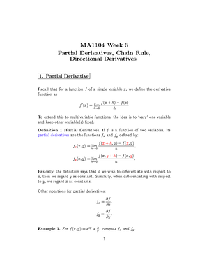 MA2002-Tutorial 1 - Tutorial 1 for MA2002 - NATIONAL UNIVERSITY OF ...