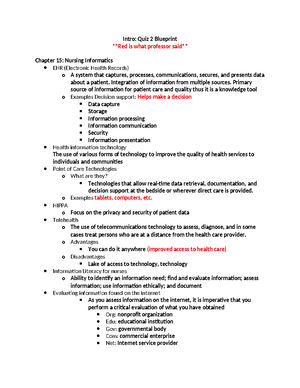 Exam 1 Blueprint Health Assessment - NUR 323 Health Assessment – Study ...