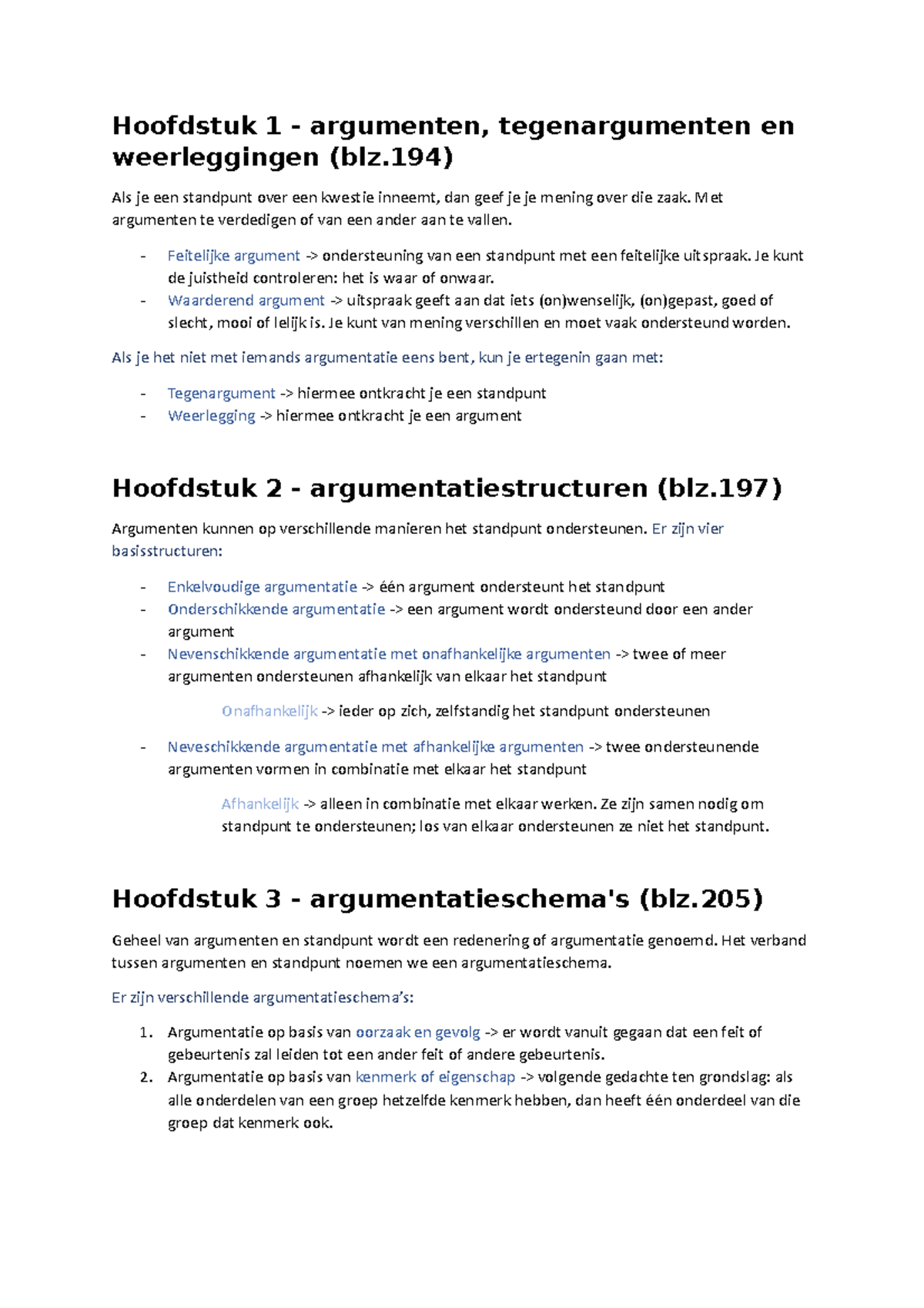 Nederlands Argumenteren - Hoofdstuk 1 - Argumenten, Tegenargumenten En ...