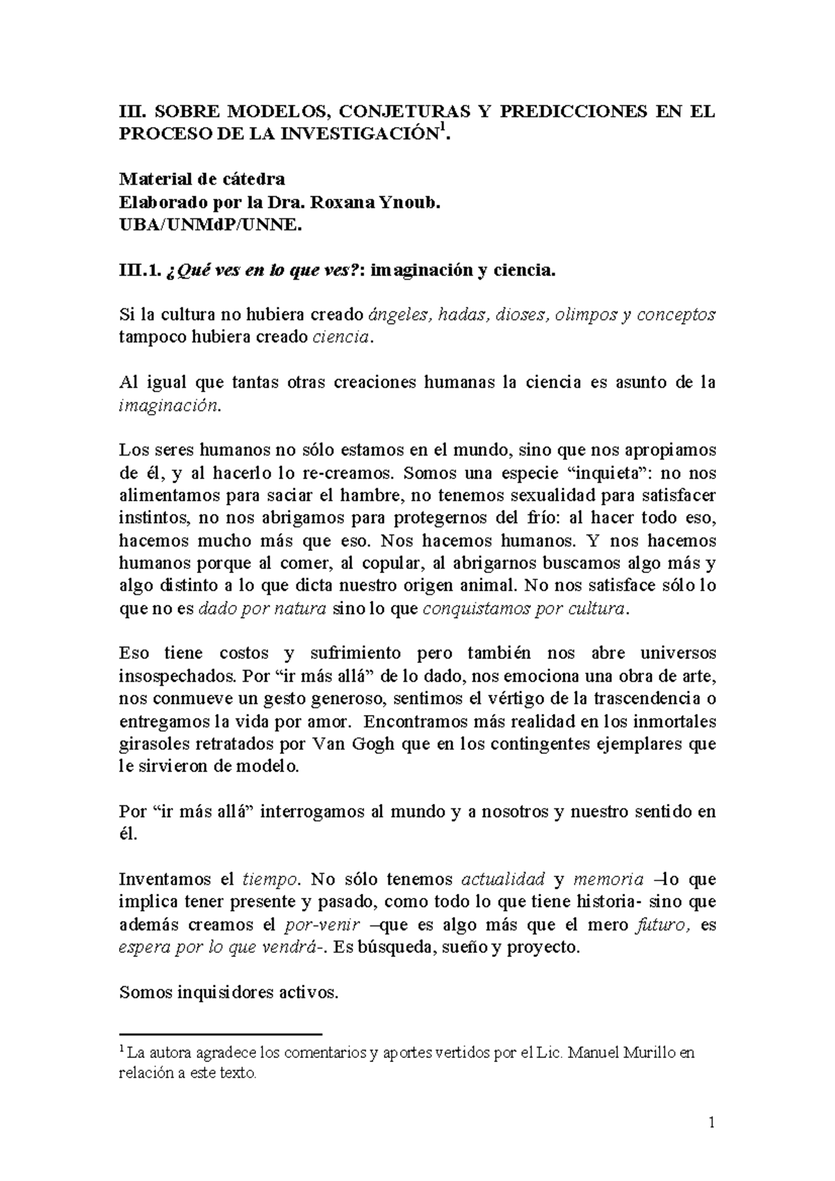 Roxana Ynoub Sobre Modelos Conjeturas y Predicciones en El Proceso de ...