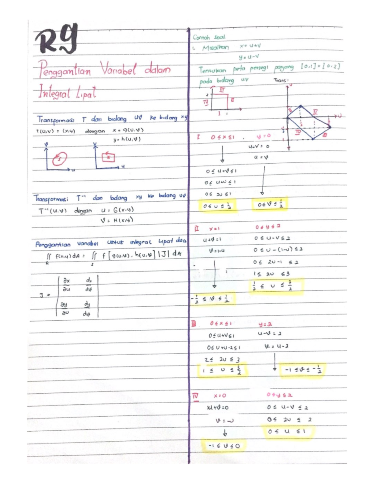 Responsi 9 - folding integral variable replacement - Kalkulus III - Studocu