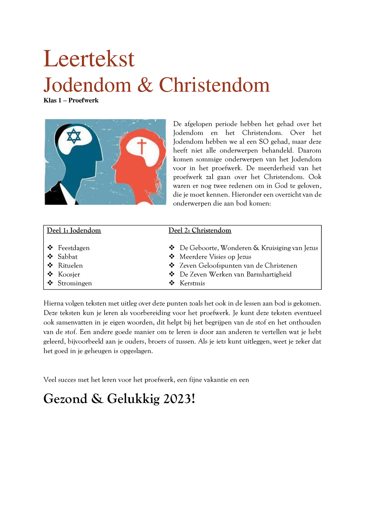 Leertekst Jodendom-Christendom - Leertekst Jodendom & Christendom Klas ...