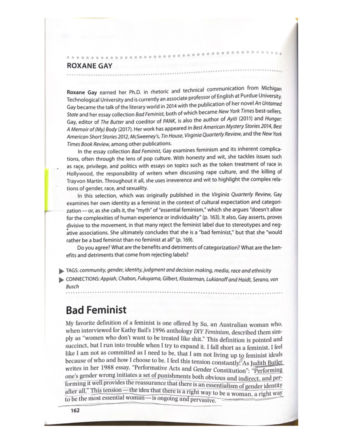 Roxane GAY - Article by Roxanne about modern feminism - ENGL 1303 - Studocu