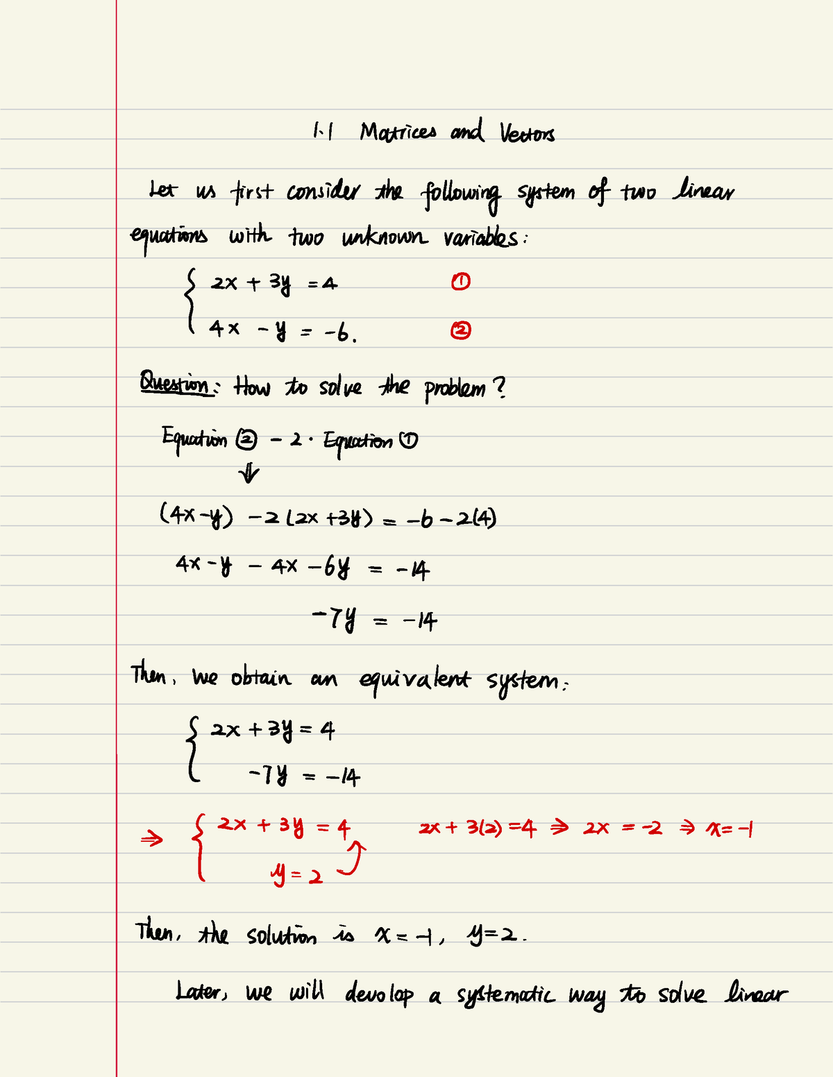 Section 1 - Introduction To Matrices And Vectors - 1- 1 Matricesand ...