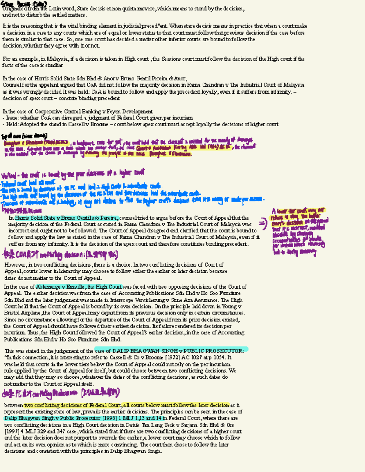 Stare Decisis summary - Legal Method - Studocu
